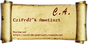 Czifrák Ametiszt névjegykártya